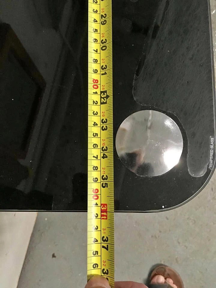 Black Glass TV Stand with Chrome Legs