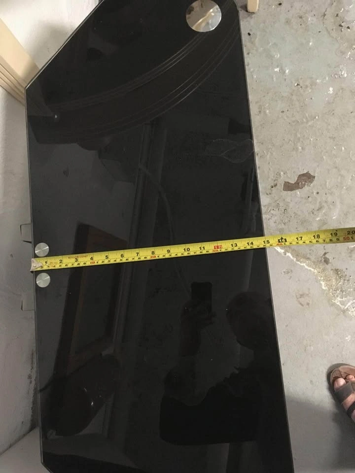 Black Glass TV Stand with Chrome Legs - photo 3