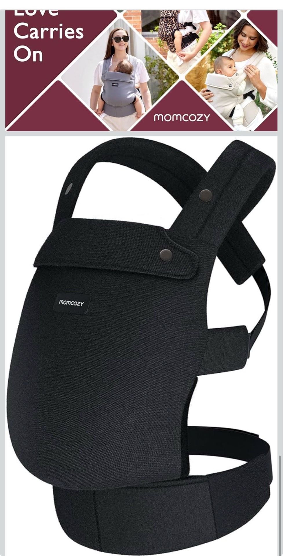 Momcozy Baby Carrier - Ergonomic, Lightweight, 7-45lbs