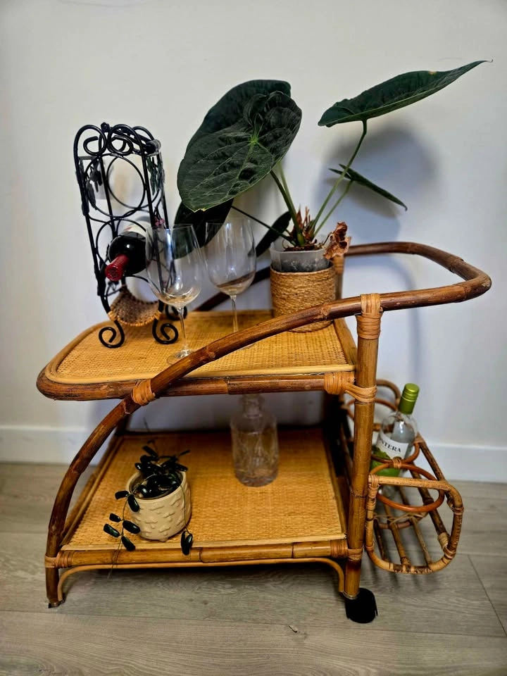Rattan Bar or Tea Cart - photo 5