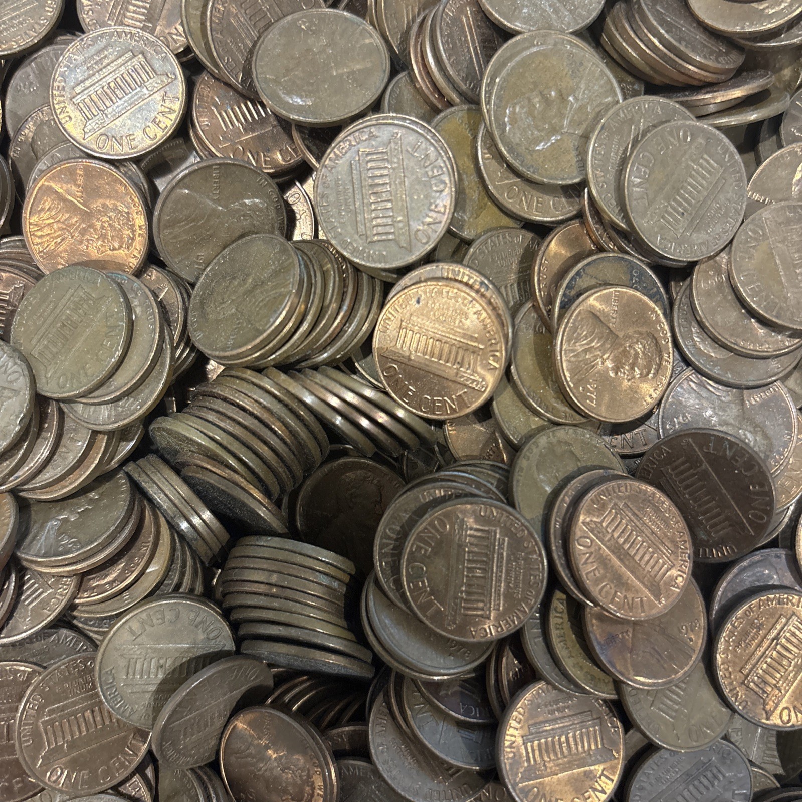 Bulk 1959 - 1982 95% Copper Pennies - 3 Pounds - photo 2