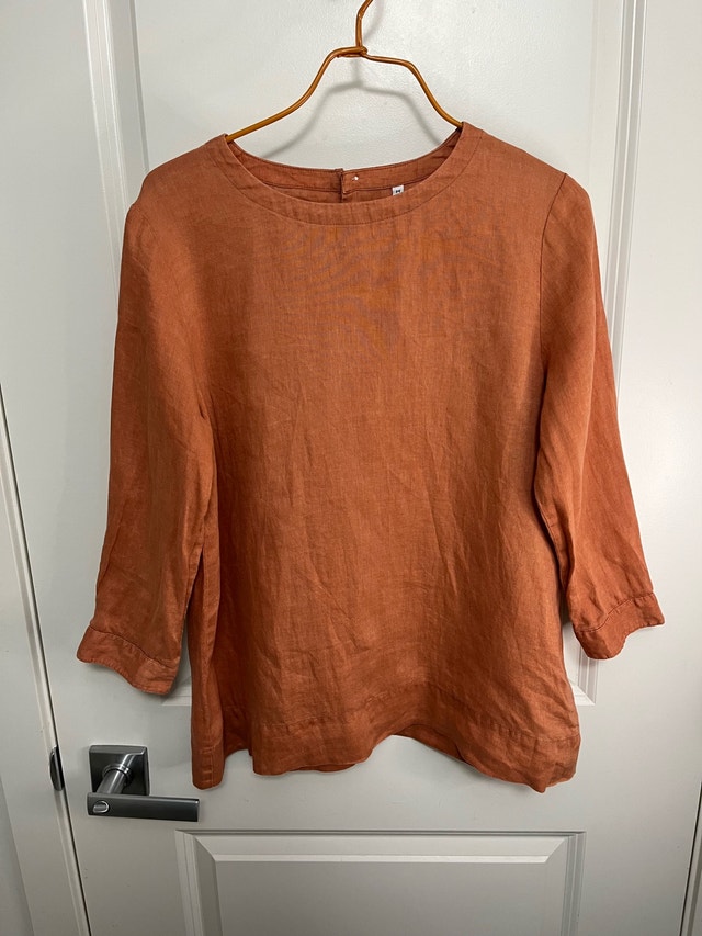 Muji Women's Rust Linen Shirt - Size M