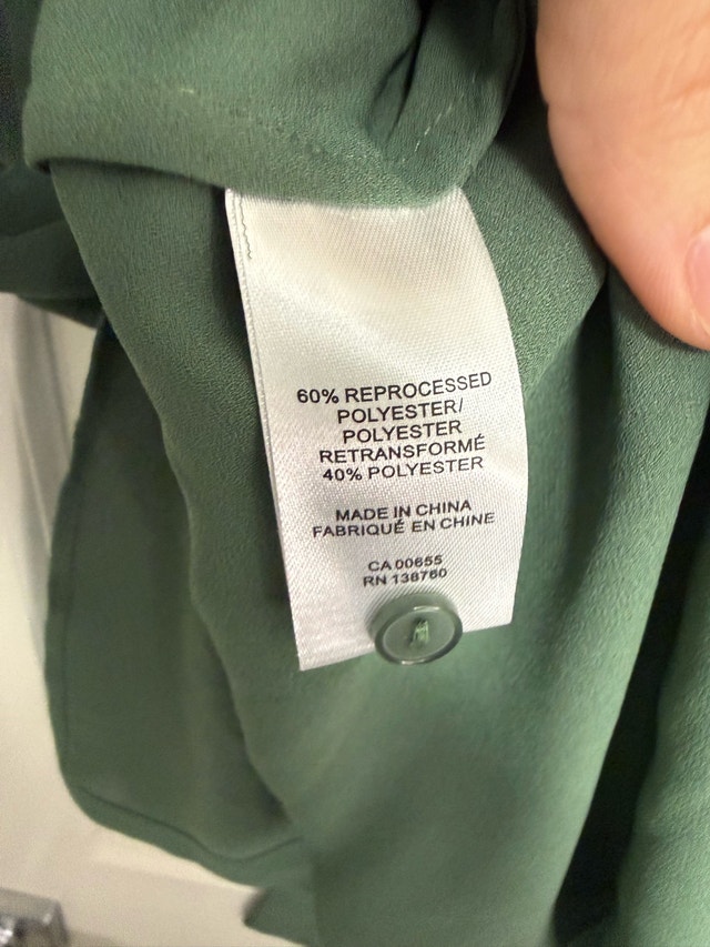RW&Co Women's Green Ruffle-Trim Button Front Blouse XL - photo 2