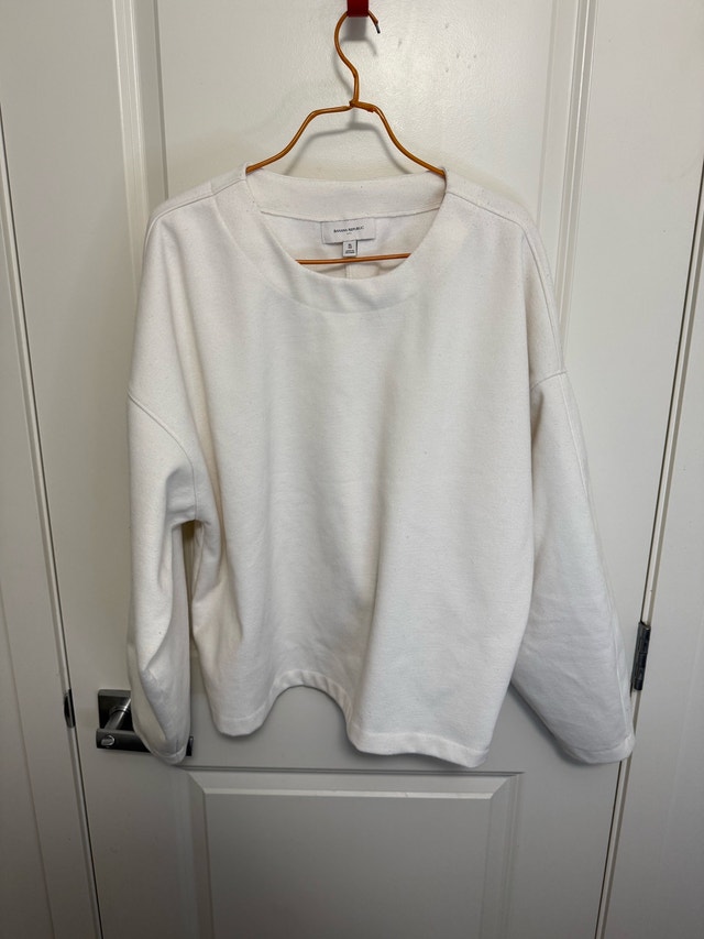 Banana Republic White Crewneck Sweater XL