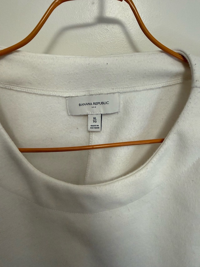 Banana Republic White Crewneck Sweater XL - photo 3