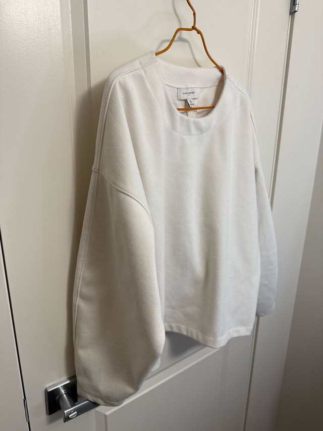 Banana Republic White Crewneck Sweater XL - photo 4