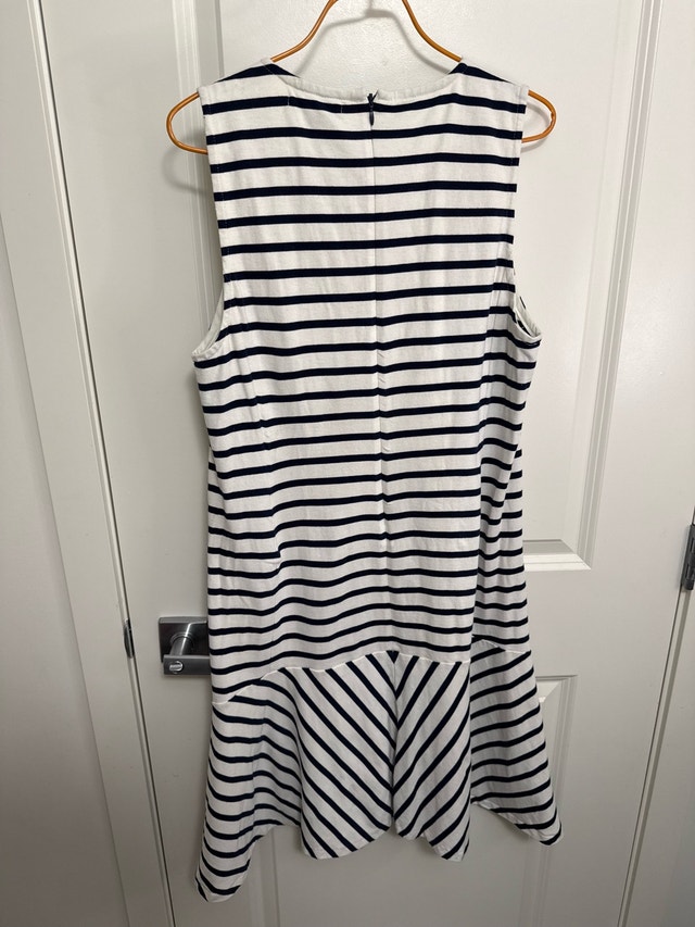 Ralph Lauren White and Navy Striped Midi Dress XL - photo 4