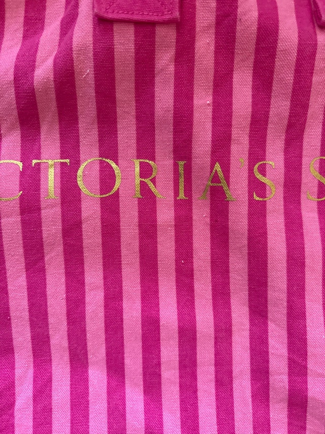 Victoria's Secret Hot Pink Striped Bag 17*22 - photo 2