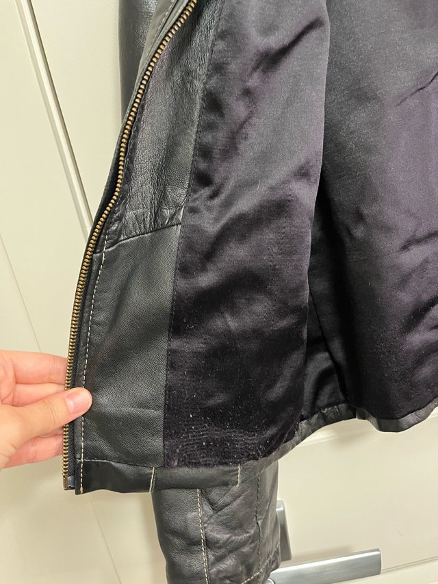 Ocean West Women's Black Leather Zip-Front Jacket - Size 6 - photo 3