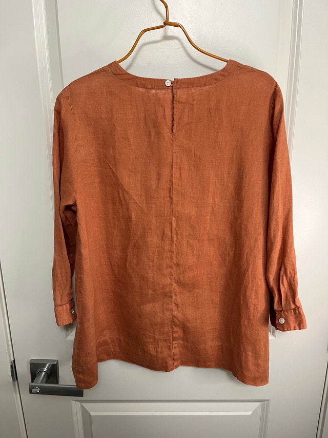 Muji Women's Rust Linen Shirt - Size M - photo 4