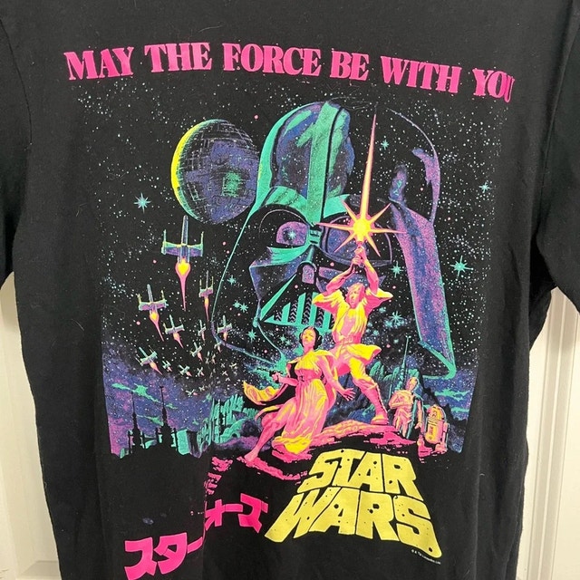 Star Wars Old Navy Men's Neon Graphic Tee - Black S