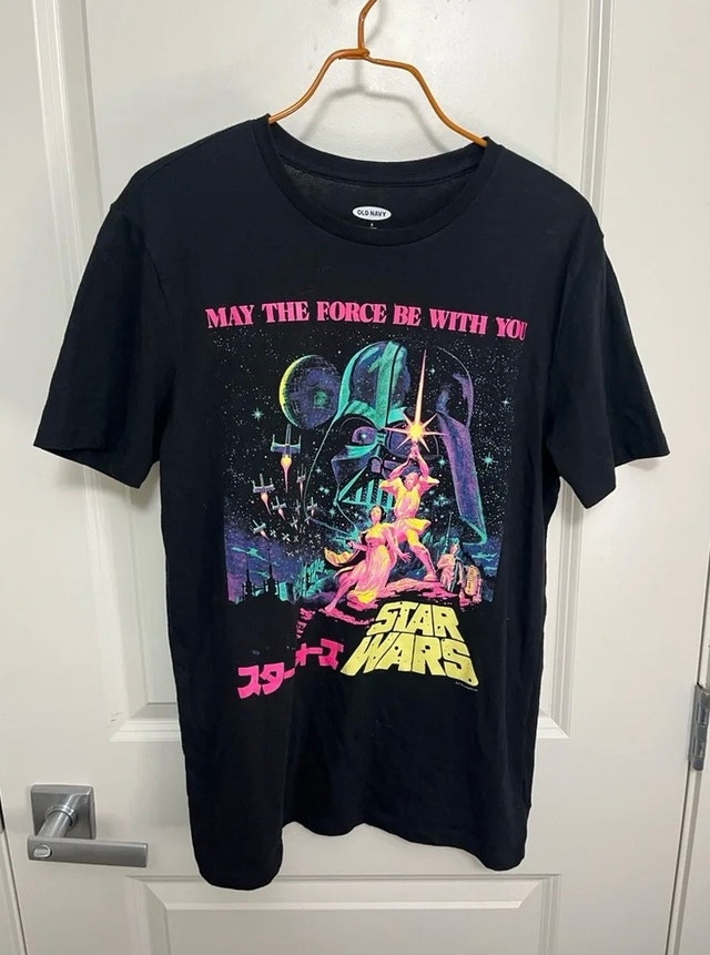 Star Wars Old Navy Men's Neon Graphic Tee - Black S - photo 2