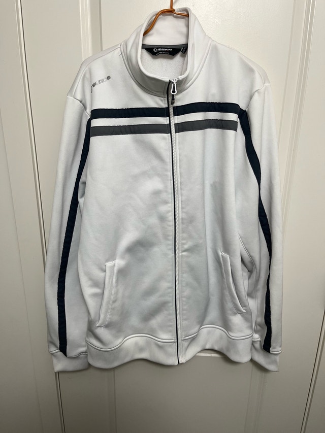 Sunice White and Navy Zip-Up Men's Jacket XL