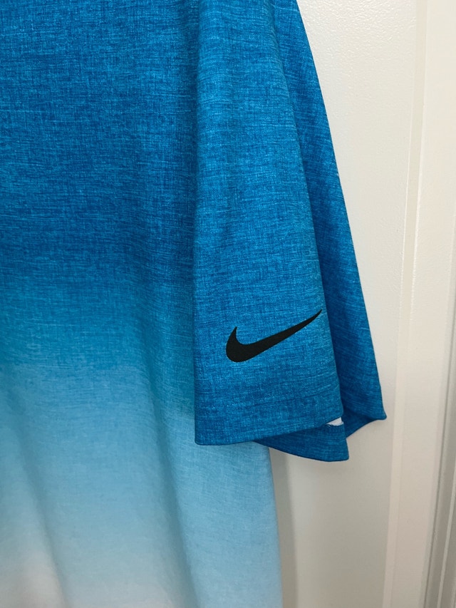 Nike Golf Dri-Fit Men's Blue to White Ombre Polo Shirt M - photo 3