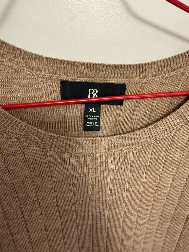 Banana Republic Merino Wool Ribbed Brown Sweater XL - photo 2