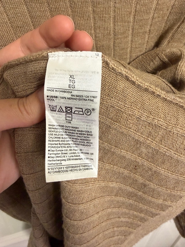 Banana Republic Merino Wool Ribbed Brown Sweater XL - photo 4