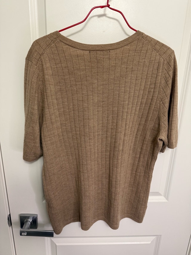 Banana Republic Merino Wool Ribbed Brown Sweater XL - photo 5