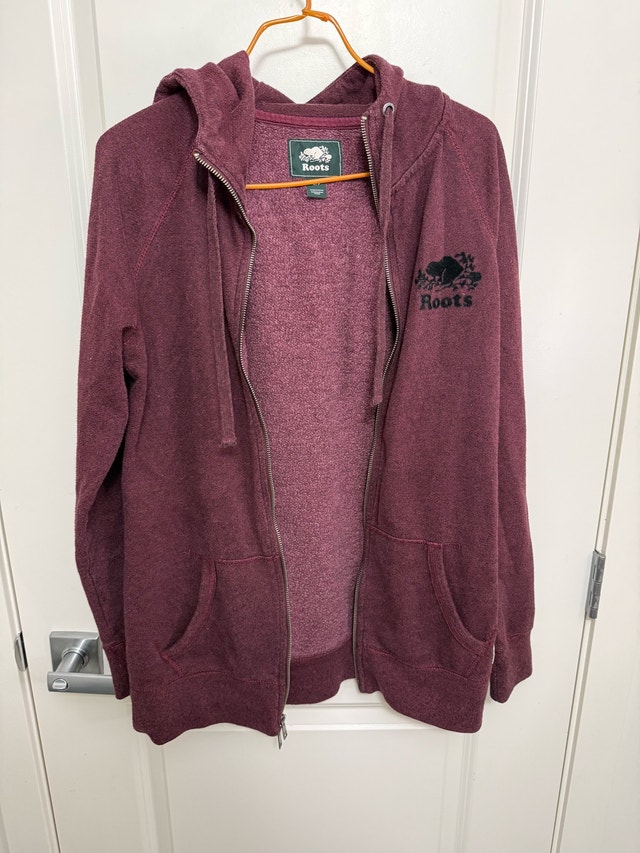 Roots Women's Burgundy Full-Zip Hoodie - Size S