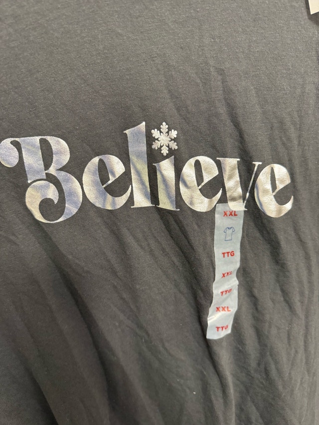 Old Navy Women's Charcoal 'Believe' Graphic Tee XXL - photo 3