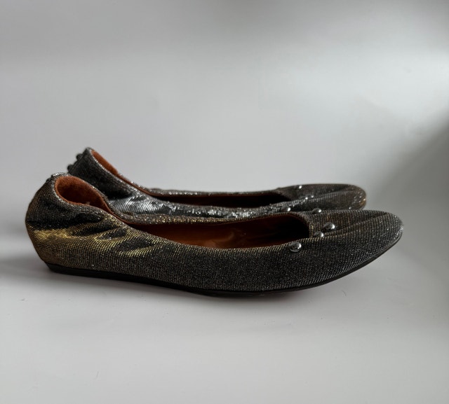 Lanvin Vintage Metallic Ballet Flats Size 37.5 (24cm)