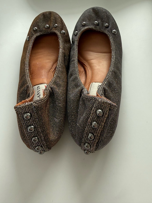 Lanvin Vintage Metallic Ballet Flats Size 37.5 (24cm) - photo 3