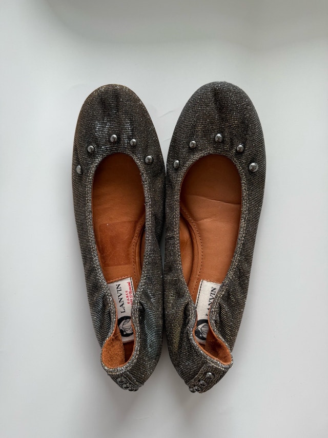 Lanvin Vintage Metallic Ballet Flats Size 37.5 (24cm) - photo 4