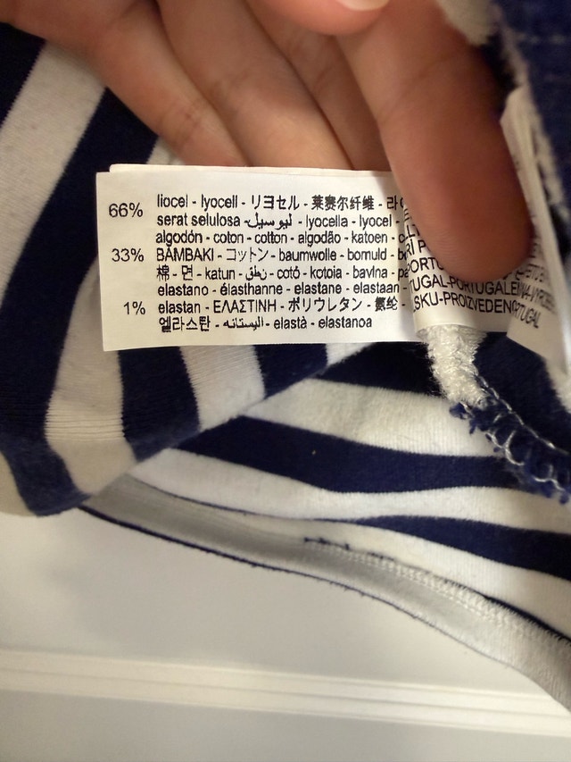 Zara Navy and White Striped Cropped Top - Size M - photo 4