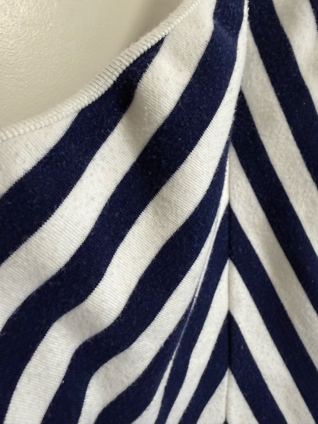 Zara Navy and White Striped Cropped Top - Size M - photo 5
