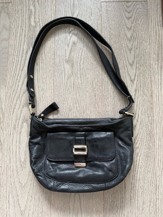 Liz Claiborne 100% Genuine Leather Small Black Bag