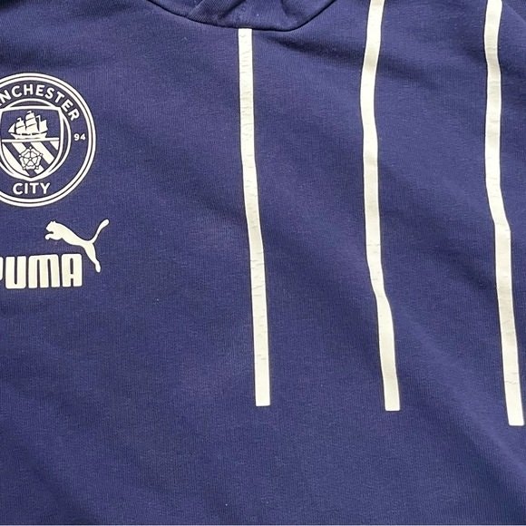 PUMA Men's Dark Blue Manchester City Hoodie - Size M - photo 4