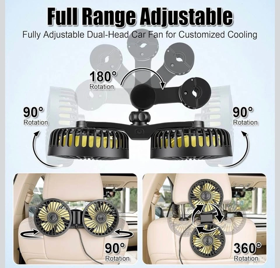 (New) Dual Head USB Car seat Fan - photo 3