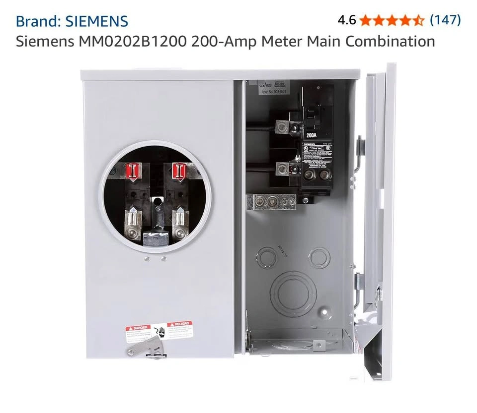 Siemens MM0202B1200 200-Amp Meter Main Combination NEW