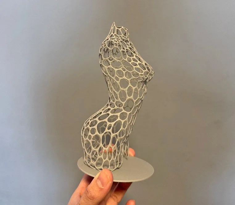 3D Printed Voronoi Girl Sculpture thumbnail