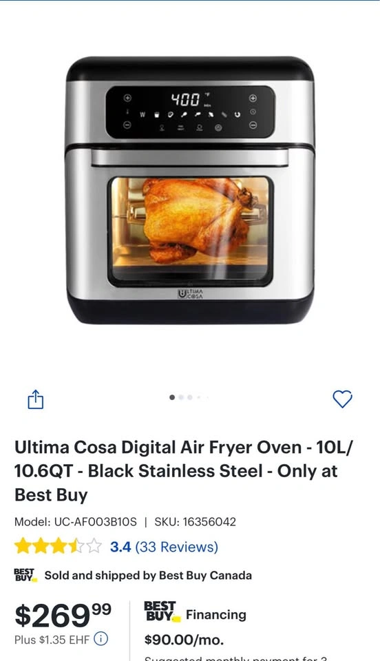 Ultima Cosa Digital Air Fryer Oven 10.6QT - photo 4