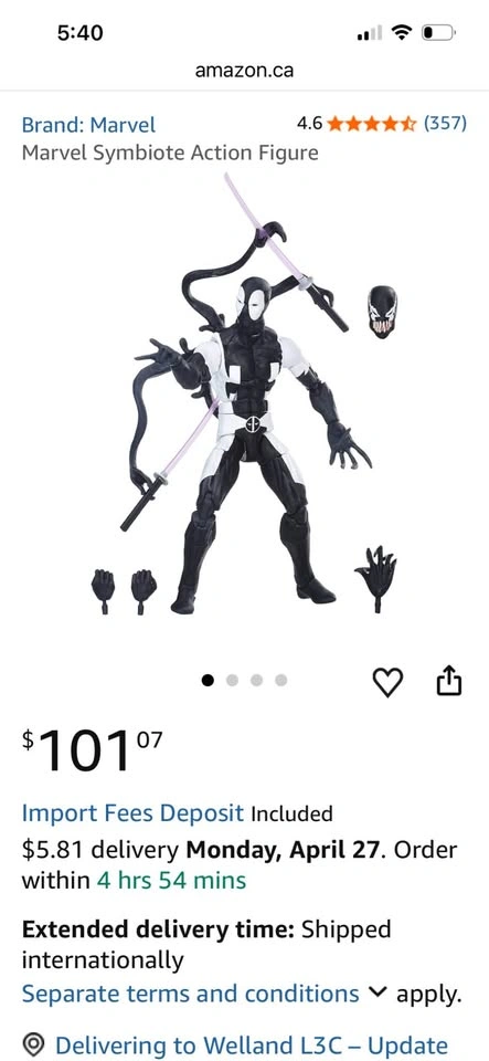 Hasbro Marvel Legends Deadpool Back in Black Action Figure - photo 3