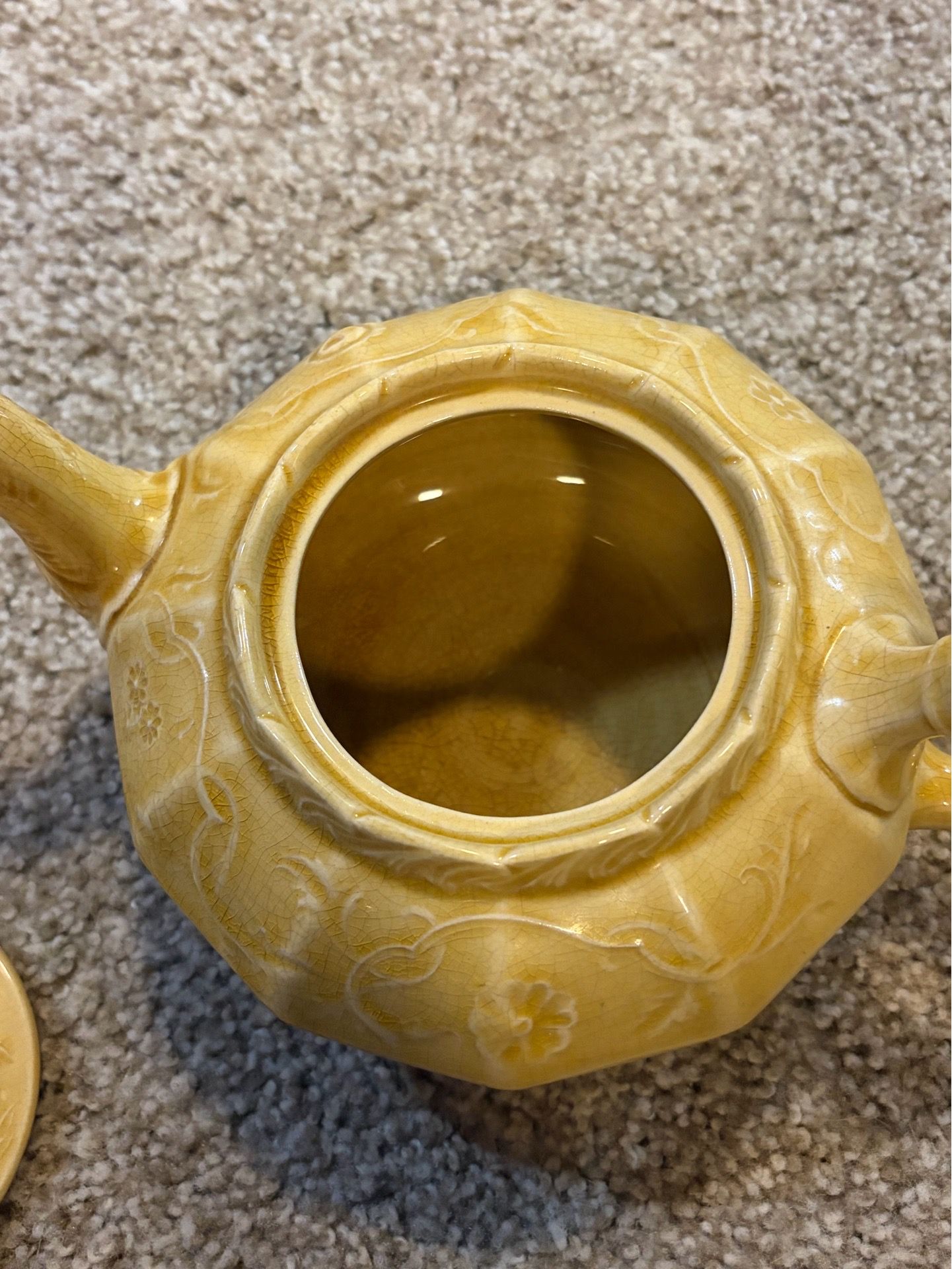 Vintage Decorative Teapot – Unique Mustard Glaze - photo 2
