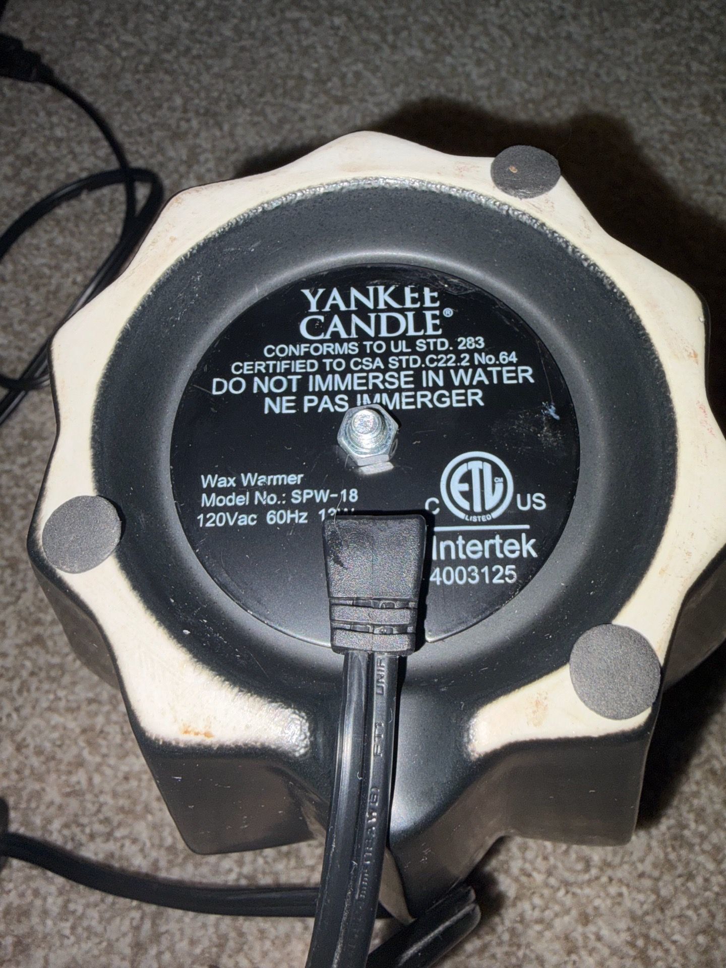 Yankee Candle Wax Warmer (Model SPW-18) – Gently Used - photo 3