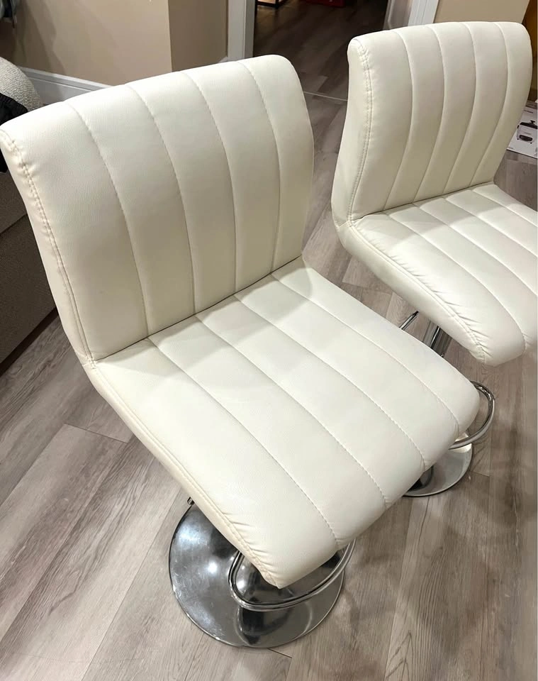 Set of 2 Leather Adjustable Bar Stools - photo 3