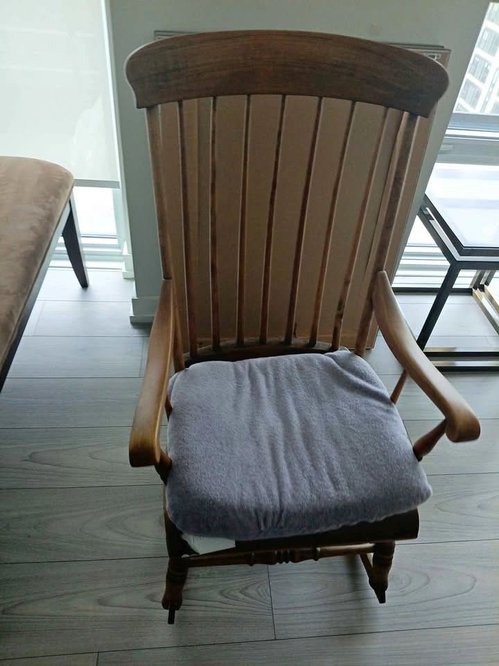 Solid Wood Rocking Chair with Cushioned Seat