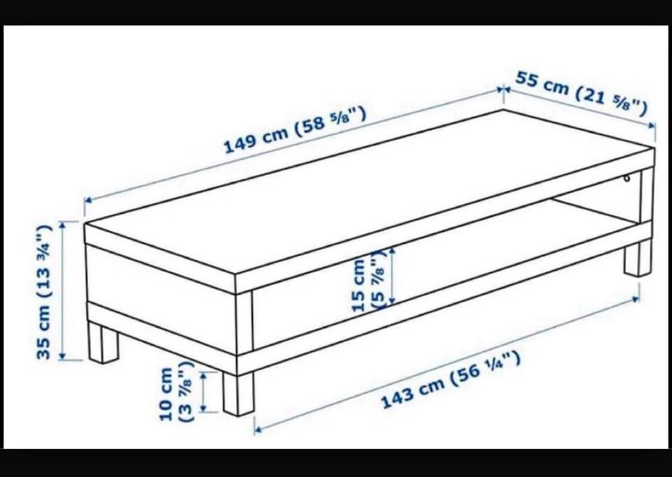 IKEA LACK TV Bench, Black-Brown, 149x55x35cm