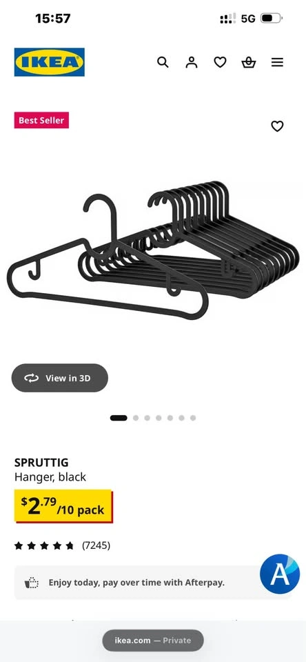 ~80 IKEA Black Clothes Hangers - photo 2