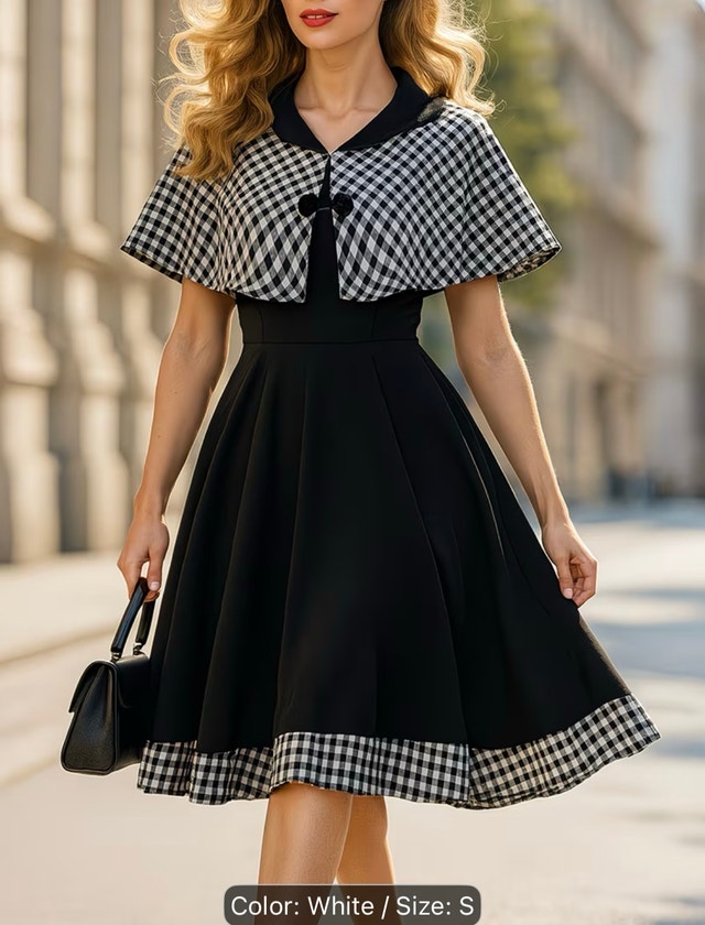 Vintage Houndstooth Dress (Size: S) - photo 3