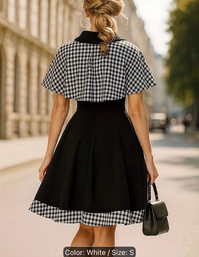Vintage Houndstooth Dress (Size: S) - photo 4
