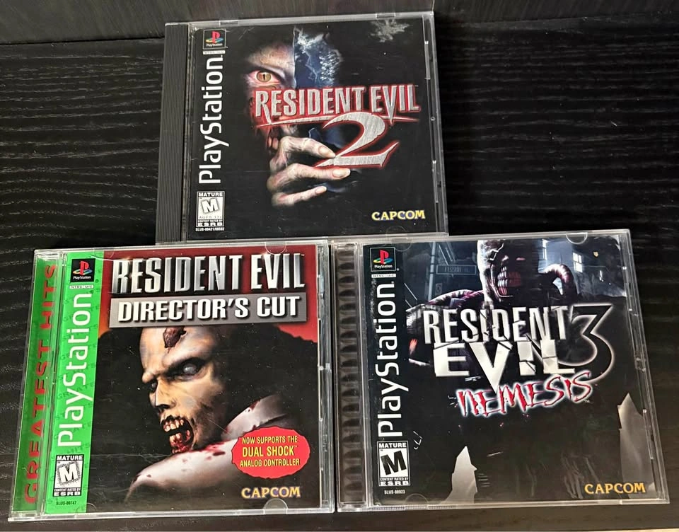 Resident Evil PS1 Trilogy Lot – RE1 Director’s Cut, RE2 (Leon Di