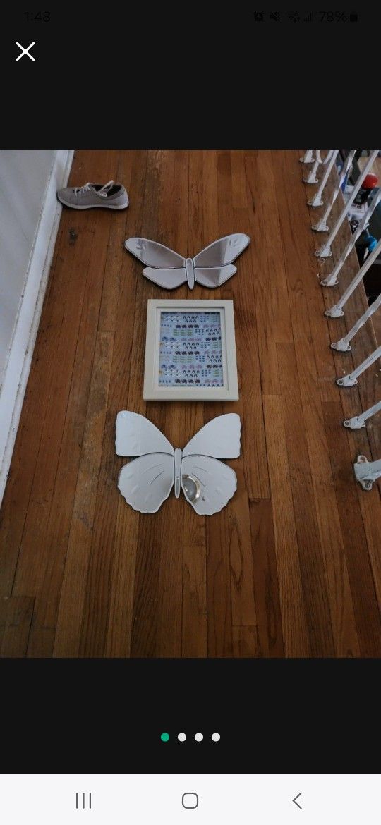 Pottery Barn Kids Butterflies & Framed Picture