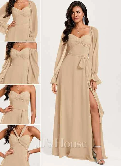 JJ's House Champagne Bridesmaid Dress (Size 6)