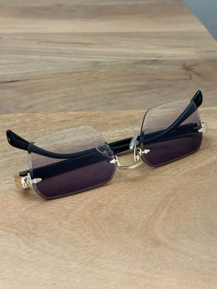 Trendy Rimless Square Sunglasses – Smoke Grey Tint - photo 2
