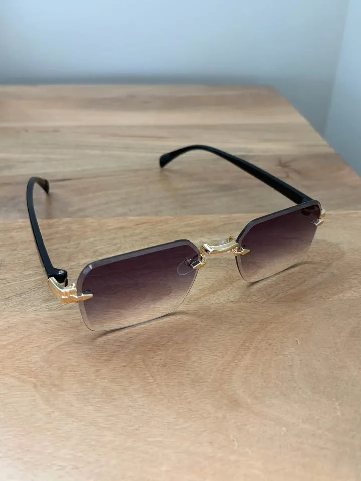 Trendy Rimless Square Sunglasses – Smoke Grey Tint - photo 3