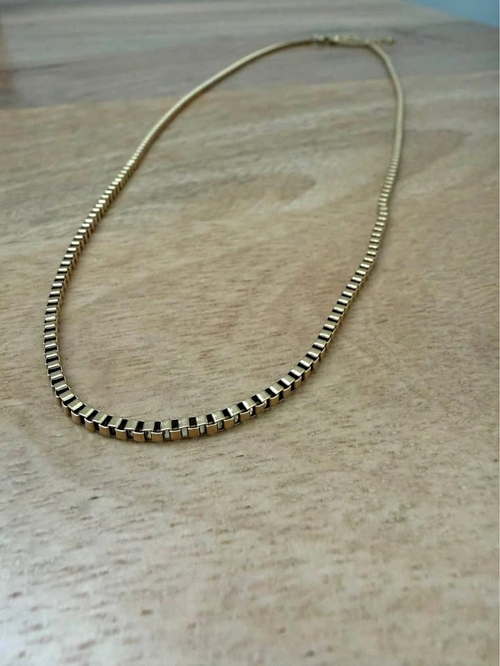 Gold-Tone Box Chain Necklace 22"