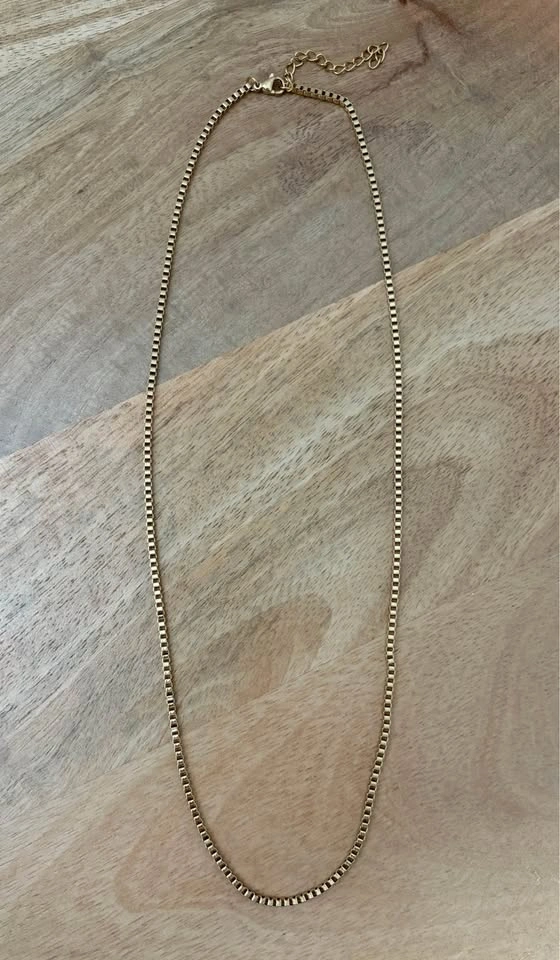 Gold-Tone Box Chain Necklace 22" - photo 2